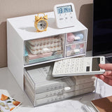 elvesmall Drawer-type Transparent White Desktop Stationery Large Storage Box Organizer Plastic Cosmetic Lipstick Storage Box Drawer Holder