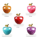 elvesmall European-style Crystal Glass Apple Ornaments Book Counter Top Decoration Luxury Christmas Crystal Glass Apple Home Decoration