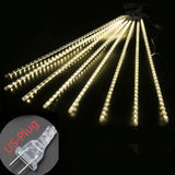 elvesmall  Solar Led Light Outdoor Meteor Shower Rain Lights Waterproof Garden Decor Outdoor Street Garland New Year Christmas Decoration