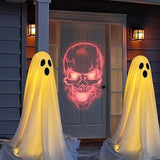 elvesmall 85CM /165CM Outdoor Halloween LED Decoration for Front Porch Patio Spooky Easy to Assemble Halloween Ghosts