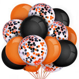 elvesmall 15pcs Halloween Balloon Orange Black Latex Confetti Balloons Halloween Party Decor Supplies Shop Bar Halloween Decoration Balls
