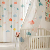 elvesmall 1PC Cartoon Colorful Clouds Of High Quality Kids Blackout Curtains For Bedroom Windows,Cute Cloud Sheer Curtians For Kids Room