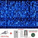 elvesmall LED Fairy String Lights Outdoor Waterproof Waterfall Street Garland Curtain Lights For Patio Christmas Wedding Party Decoration