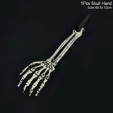 elvesmall Halloween Realistic Skull Skeleton Head Human Hand Arms for Halloween Party Home Garden Lawn Decor Haunted House Horror Props