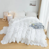 elvesmall  Elegant Bedding Sets Luxury Bed Linen Princess Cute Ruffle Duvet Cover Bed Sheet and Pillowcases Queen King Bed Comforter Sets
