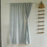 elvesmall Door Curtain Japanese Style Cotton Linen Jacquard Striped Partition Curtain for Kitchen Living Room Bedroom Decorative Curtain