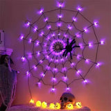 elvesmall Halloween Glowing Spider Web Halloween Decoration Lights Spider Web Lights Halloween Decoration Outdoor Indoor Halloween Decor