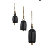 elvesmall Wall Hanging Decor With Solid Pattern and Metal Clapper Wind Chimes Metal Tibetan Decorative Wall Clock 3-Piece Set Round Crafts