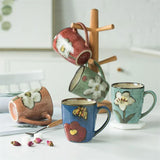 elvesmall  -  Korean Style Retro Hand-painted Creative Mug Personalized Simple Ceramic Coffee Cup Household Large Capacity Juice Drink Milk Cu