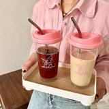 elvesmall -  Cute Butterfly Water Bottle With Filter Tritan Coffee  Juice Milk Tea Straw Cup Drink Bottle Portable Original Cups BPA Free