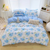 elvesmall Good Quality 100% Cotton Bedding Set: 1 Duvet Cover 2 Pillowcases 1 Sheet, Soft Breathable for Single or Couple Bed, 20 Sizes