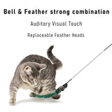elvesmall  180cm Stretchable Simulation Feather Interactive Cat Toys Replaceable Feather Cat Stick Toys KittenTeaser Wand Toys Cat Supplies