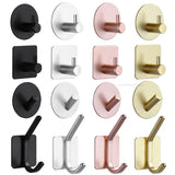 elvesmall Adhesive Wall Hooks Mounted Door Key Cloth Coat Bathroom Robe Hanger Kitchen Hardware Rack Shelf Bag Hook Organizer For Hanging