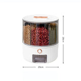 elvesmall Rotating Miscellaneous Grain Bucket Divided Into Five Grain Sealed Insect Proof And Moisture-Proof Storage Rice Noodle Box