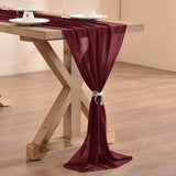 elvesmall Chiffon Table Runner Wedding Arch Chair Decoration Solid Color Gauze European-American Style Banquet Party Marriage Dining