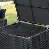 elvesmall 67 Gallon Outdoor Storage Box, Waterproof Wicker Deck Box with Waterproof Liner, Patio Storage Bin Container