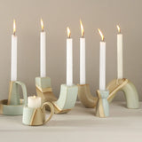 elvesmall Ceramic Candle Holder Scandi Decoration Candle Holder Porcelain Candlestick for Wedding Centerpieces for Tables Mix Color