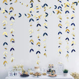 elvesmall 13 Ft Mirror Gold Paper Leaf Garlands Leaves Streamer Decorations Hanging for Gold Birthday Baby Shower Wedding Xmas Party Decor