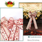 elvesmall  1PC Large Christmas Bow Christmas Tree Decoration New Year's Eve Decorations Christmas Party Ribbon Bow Linen Bowknot