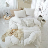 elvesmall American Size Furball Tassel Duvet Cover Set Luxury King Queen Size Bedding Set Twin Full Quilt Covers Juego De Ropa De Cama