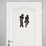 elvesmall Toilet Sticker Funny Bathroom Sticker Removable WC Door Sticker Washroom Wall Sticker Creative Art Decal DIY Home Decoration