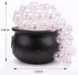 elvesmall DIY Bubbling Cauldron Set Halloween Decorations Indoor ,8 Inches Black Plastic Bowl Decoration for Home Kitchen Room Party Table