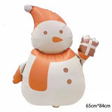 elvesmall New Matte Series Christmas Aluminum Film Ball Standing Santa Claus Cane Snowman Standing Elk Balloon