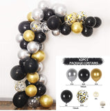 elvesmall Black Gold Balloon Garland Arch Kit Confetti Latex Ballon Birthday Party Decor Adult Graduation Baloon Wedding Decor Baby Shower