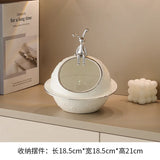 elvesmall Nordic Light Luxury Style Cute Big Mouth Rabbit Storage Ornaments Living Room Desktop Decoration Artworks Key Watch Storage
