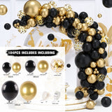 elvesmall Black Gold Balloon Garland Arch Kit Confetti Latex Balloon Happy 18 30 40 50 Year Old Birthday Party Decor Adults Anniversary