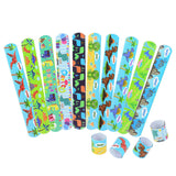 elvesmall 10pcs Rainbow Unicorn Slap Bracelets Mermaid Dinosaur 1st Birthday Party Decoration Wristband Christmas Kids Unicorn Gifts Toys