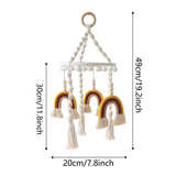 elvesmall  Baby Crib Mobile Rainbow Crib Mobile Wooden Mobile Boho Baby Mobile Bassinet Mobile for Baby Nursery and Ceiling Decorations