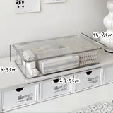 elvesmall Desktop Storage Box Organizer Transparent Acrylic Desk Stationery Hand Account Storage Box Desk Pen Holder School Supplies