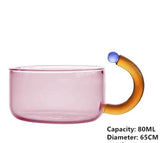 elvesmall Colorful Glass Teapot Mug With Handle High Borosilicate Heat-resistant Boil Water Tea Sets  Kettle  Water Cup Bottle
