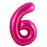 elvesmall 40 inch Hot Rose Pink Number Balloons, Big Huge Number Foil Helium Balloons Birthday Party Celebration Decoration Large globos,