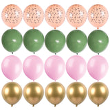 elvesmall 40pcs Green Balloons Set Chrome Metallic Confetti Ballon Jungle Safari Animal Birthday Party Decoration Wedding Balloon Garland
