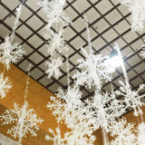 elvesmall 30/60/90pcs Christmas White Snowflake Ornament Navidad Home Hanging Pendant Christmas Tree Decoration Winter Xmas Party Supplies