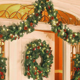 elvesmall Christmas Red Berry Decoration Rattan 1.8m Fireplace Cabinet Dining Room Decoration Strip Berry Vine For Christmas Thanksgiving