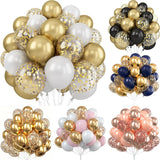 elvesmall 30Pcs 12 Inch Metallic Gold Balloons Pearl White Latex Balloons Gold Confetti Balloons for Birthday Weddings Party Decorations