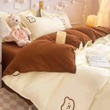 elvesmall Vintage Floral Duvet Cover Set No Filler with Flat Sheet Pillowcases Single Double Queen Size Girls Ins Korean New Bedding Kit