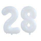 elvesmall 2pcs 30/40inch Giant White Number Balloon 16 18 25 30 40 50 Foil Balloons Birthday Wedding Baby Shower Decoration Figures Globos