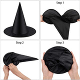 elvesmall 10pcs Halloween Witch Hat Cap Hanging Witch Hat Costume Accessory for Halloween Party Favor, Black