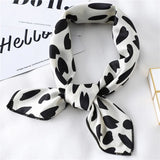 elvesmall Women Small Satin Silk Scarf Square Print Wrap Foulard Femme Handkerchief Bandana Neck Hair Skinny Tie Scarves Shawls