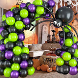 elvesmall Halloween Balloon Arch Garland Kit with Big Spider DIY Balloons & Eye Balloons for Halloween Party Home Garden Outdoor Decor