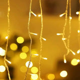 elvesmall  5M Outdoor Waterproof Christmas Garland Curtain String Lights Droop 0.4-0.6m Christmas Lights Outdoor Eaves Garden Lights Decor