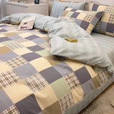 elvesmall  Simple Bed Sheets Set Four Seasons Universal Men's Bed Four Sets Pure Cotton Three Comforter Sets Bed Cover Full Set