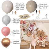 elvesmall Matte Sand White Apricot Balloon Garland Arch Kit Boho Wedding Birthday Party Champagne Gold Latex Baby Shower Decoration Ballon