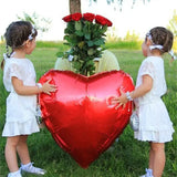 elvesmall 75cm Red Heart Foil Helium Balloons Valentine's Day Wedding Birthday Party Decorations Marriage Supplies Air Globos Kids Toys