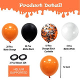 elvesmall Halloween Balloons Party Decoration Confetti Orange Latex Black Colored White Inflatable Balloon Home Halloween Day of The Dead