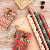 elvesmall  Christmas Gifts Wrapping Paper Snowflakes DIY Bag Kraft Paper Birthday Party Gift Card Holiday Packing Decoration Crafts Paper